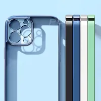 Marco cuadrado de lujo con estuche transparente TPU para iPhone 13 12 11 Pro Max Mini x XR XS 7 8 más cubierta suave clara