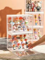 Caja de almacenamiento de juguete Anime Figure Soporte Pantalla de plástico Garaje Garaje Kit Muñeca Organizador de muñecas para decoración para el hogar Contenedor de escritorio X0703