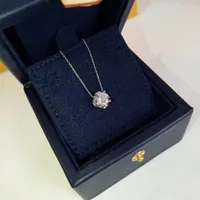Collar colgante de plata S925 con una pieza de diamante brillante en platino y color de oro rosa para las mujeres regalo de joyería de boda envío gratis PS8