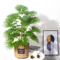Decorative Flowers & Wreaths 50-95cm Large Artificial Plants Tropical Monstera Fake Palm Tree Plastic Fan Leafs Big Leaves Branch For Home G