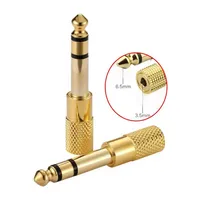 6.5mm Male to 3.5mm Female Stereo Audio Adapter Jack Plug Connector Gold Plated a07