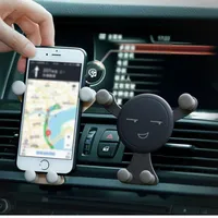 Gravity Car Phone Holder Air Vent Mount Cell Smartphone Clip för iPhone 13 12 Pro Max i bilbjörn Mobil GPS med detaljhandelspaket