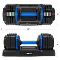 Adjustable Dumbbells 55lb Single with Anti-Slip Handle Fast Adjust Weight by Turning Handle Tray Exercise Home Fitness Dumbbell USA a52