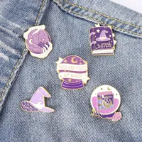 vierkante heks paarse kleur emaille broches pin voor vrouwen mode jurk jas shirt demin metalen grappige broche pins badges promotie cadeau 2021 nieuw ontwerp
