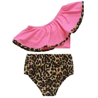 Trajes de una pieza trajes bowknot leopardo trajes de baño de leopar