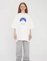 T-shirts voor heren Adder Fout Korea T-shirt 2021 White Snow Mountain Losse ronde hals Short-mouwen