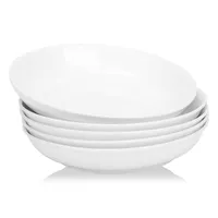 Dishes & Plates 5pcs lot 8in White Ceramic And Set Porcelain Cake Dish Fruit Tray Tableware Steak Dinner Plate Dinnerware
