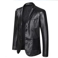 Erkek Ceketleri Boyutu Erkek Büyük PU Deri Rahat Tek Göğüslü Giyim Mont Tasarımcı Ceket 5XL 6XL PLUS ZATD