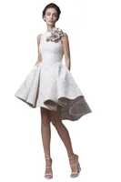 2021 White Lace Short Cocktail Dresses Juniors Evening Wear Elegant Cheap Hi Low Party Prom Dresses graduation