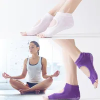 Chaussettes sportives Femmes Yoga Five Toe Anti-Slip Ankle Lady Gym Fitness Pilates Professional Dance Sock Protector