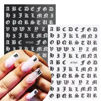 3D Numéro symbolique Nail Art Stickers Décoration Manucure Couleur Mixte Butterfly Star Star Coeur auto-adhésif DIY Nails Conseils Sticker