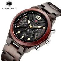 Mode Holz Männer Uhr Relogio Masculino Top Marke Luxus Stilvolle Chronograph Militär Uhren Timepieces in Holzarmbanduhr für Männer