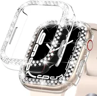 Cas de bling compatibles avec Apple Watch Case Série 7, [Pas de protecteur d'écran] PC Couvercle du bord dur Couvercle Diamond Bumper Accessoires