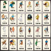 Tintin cartoon film tin teken metalen plaat shabby chic ijzeren schilderij kinderkamer muur bar thuis kunst ambachtelijke decor