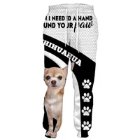 Cloocl Populaire Hond Chihuahua Broek Mannen Vrouwen 3D Pocket Pocket Casual harajuku Unisex Sudex Sude 0124