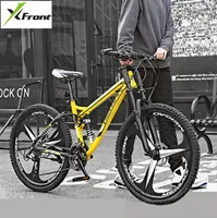 Vélos VTT Vélo de montagne Cadre en acier au carbone 24 26 pouces roue 27 Vitesse Soft Tail Downhill Suspension Vélo Sports MTB1