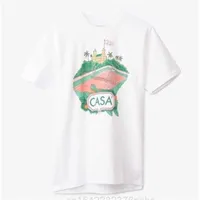 Meau lustige sommer größe drucken casablanca crew neck baumwolle t-shirt kleidung geschenk einzigartige männer kurze hülse 210714