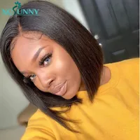 Lace Wigs Bob Front Yaki Straight HD Frontal Wig Short Human Hair Transparent For Women Remy Brazilian Xcsunny