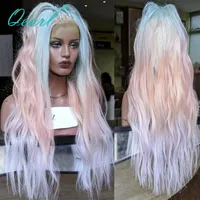 Lace Wigs Natural Wave Front Wig For Women 13x4/13x6 Light Pink Blue Colored Human Hair Glueless Remy Real 150% Qearl