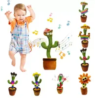 55% de descuento en baile hablar canto cactus peluche peluche de juguete electrónico con canción en maceta Educación temprana Juguetes para niños Divertido juguete USB Versión de carga de alta calidad