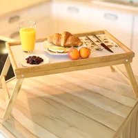 Kitchen Storage & Organization Bamboo Foldable Breakfast Table, Laptop Desk, Bed Serving Tray Tea Table Stand Holder Notebook