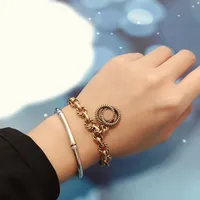 Luxus Designer Armbänder Drop Schmuck Frauen Rose Liebe Armreifen Edelstahl Gold Charme Armband Für Geburtstagsgeschenk