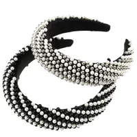 Имитация Pearl Hair Hoop Griendly Bands для женщин Роскошные Простые Tiaras Performance Party Decoration Headwear