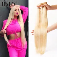 Human Hair Bulks Halo 30 40 Inch 613 Bundles Brazilian 9A Straight 100% Unprocessed Extension Wholesaler