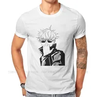 T-shirts Hommes Gojou Satoru S o Col Tshirt Jujutsu Kaisen Pure Coton Pure T-shirt T-shirt Vêtements de l'homme Mode Fluffy