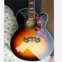 2021 yüksek akustik gitar J200, 43-inch, 6 dizeleri, gün batımı rengi, katı ladin üst, maun geri ve yan paneller, freeshipping