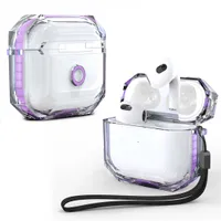 Headphone Accessories for AirPods 3 2021 Release 3rd Gen Generation Case Soft Silicone TPU Clear Cover Transparent 360 Full Body Protection with Hand Strap