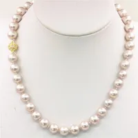 Dekorativa blommor kransar Eautiful Natur 10mm Multi Color Sea Shell Pearl Necklace 18 '' 'DIY handgjorda mode smycken gör design mot