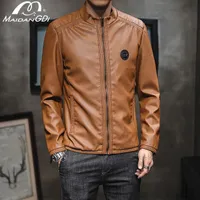 Jackets para hombres Maidangdi PU Leather Fashion Slim Fashion Chaqueta guapa Spring y Autumn Coat Stand Motorcycle