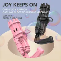 Billigste DHL Kinder Automatische Gatling Bubble Gun Spielzeug Sommerseife Wassermaschine 2-in-1 Electric für Kinder Geschenk CJ09
