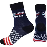 Trump 2024 strumpor amerikanska flaggan Stjärnor Stripes Cotton Stocking Sock USA: s presidentval Trump Tonåring Medium Hiphop Socks Gifts G94Fodx