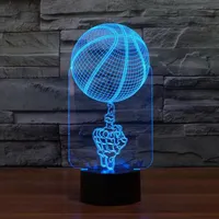 Nattljus [Seven Neon] Basketfasion Ball Acrylic 3D Lamp Novelty LED Light Millennium Falcon