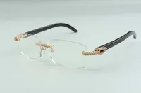 2021 Neue Stil High-End Designer Medium Diamanten Gläser 3524012 Natürliche Schwarz Büffelhörner Brille Rahmen, Größe: 36-18-140mm