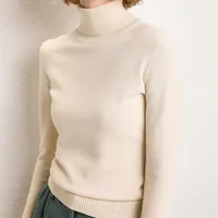 Women's Sweaters Sherhure 2021 Plus Size White Knitted Turtleneck Women Slim Fit Camel Sweater And Pullovers Pull Femme Tricot