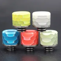 510 Drip Tips Stainless Steel Base Resin Snakeskin Honeycomb Luminous Snake Mouthpiece Suit For Tfv12 Baby prince tfv8 baby Atomizer