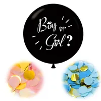 1 set gigantische jongen of meisje gender onthullen zwart latex ballon baby shower confetti ballons verjaardag gender onthullen feestdecoratie y0107