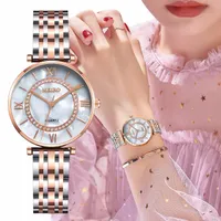 Wristwatches Women Watches Top Fashion Diamond Ladies Stainless Steel Strap Female Quartz Watch