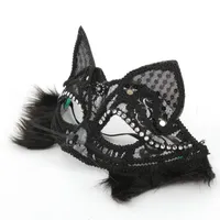 Mode-Accessoires Halloween Fuchs Half-Face-Augenmaske Porno-Frauen-Spitze-Party-Nachtclub-Königin-Erotik-Dessous Maskerade Sexy Cosplay Masken