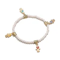 2021 6 Stück / Set Böhmische Perlenarmbänder für Frauen Multilayer Stretch Stapelable Armband Set Multicolor Schmuck