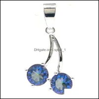 Charm Jewelry29X16Mm Jewelry Pendant For Womans Created Aquamarine Fire Rainbow Topaz Ladies Sier Earrings Drop Delivery 2021 Xo7Im
