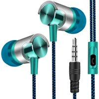 Deep Bass Wired Earphone Stereo In-Ear Earbud Hörlurar med brus Avbryta mikrofon Sport Headset för Samsung Xiaomi