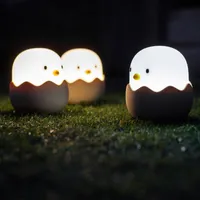 Luci notturne pollo uovo uovo touchi sensore a led luce bambino bambino bambini cariche usb carica romantica atmosfera lampada decorazione natale silicone