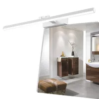 Lámpara de lámpara giratoria LED espejo de baño Luz frontal Luz de pared Fixtures de la pared de Sconce Dormitorio PC