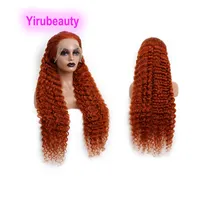 Peruvian Human Hair 13X4 Lace Front Wig 350# Color Deep Wave Curly 150% 180% 210% Density Yirubeauty 12-32inch Wholesale