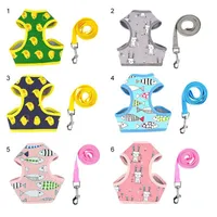 Dog Collars & Leashes Pet Vest Harness And Leash Set Cute Cartoon For Outdoor Walking
