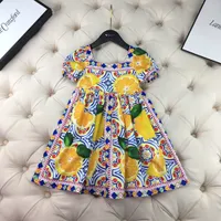 Wysokiej Quliaty Baby Girls Dress Topy 2021 Summer Sweet Kids Girl Dresses Odzież Dress Party Dress